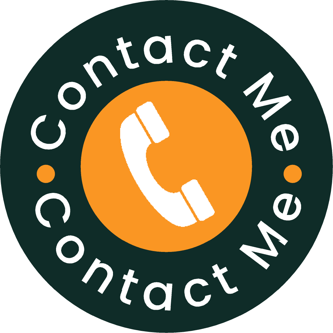 Image of telephone with contact me written around